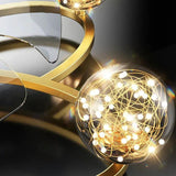 Octopus Bedroom Gold Ceiling Fan With Light - Clowas