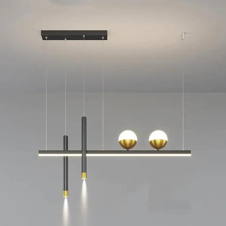Lines Sphere Black Dining Room Pendant Light - Clowas