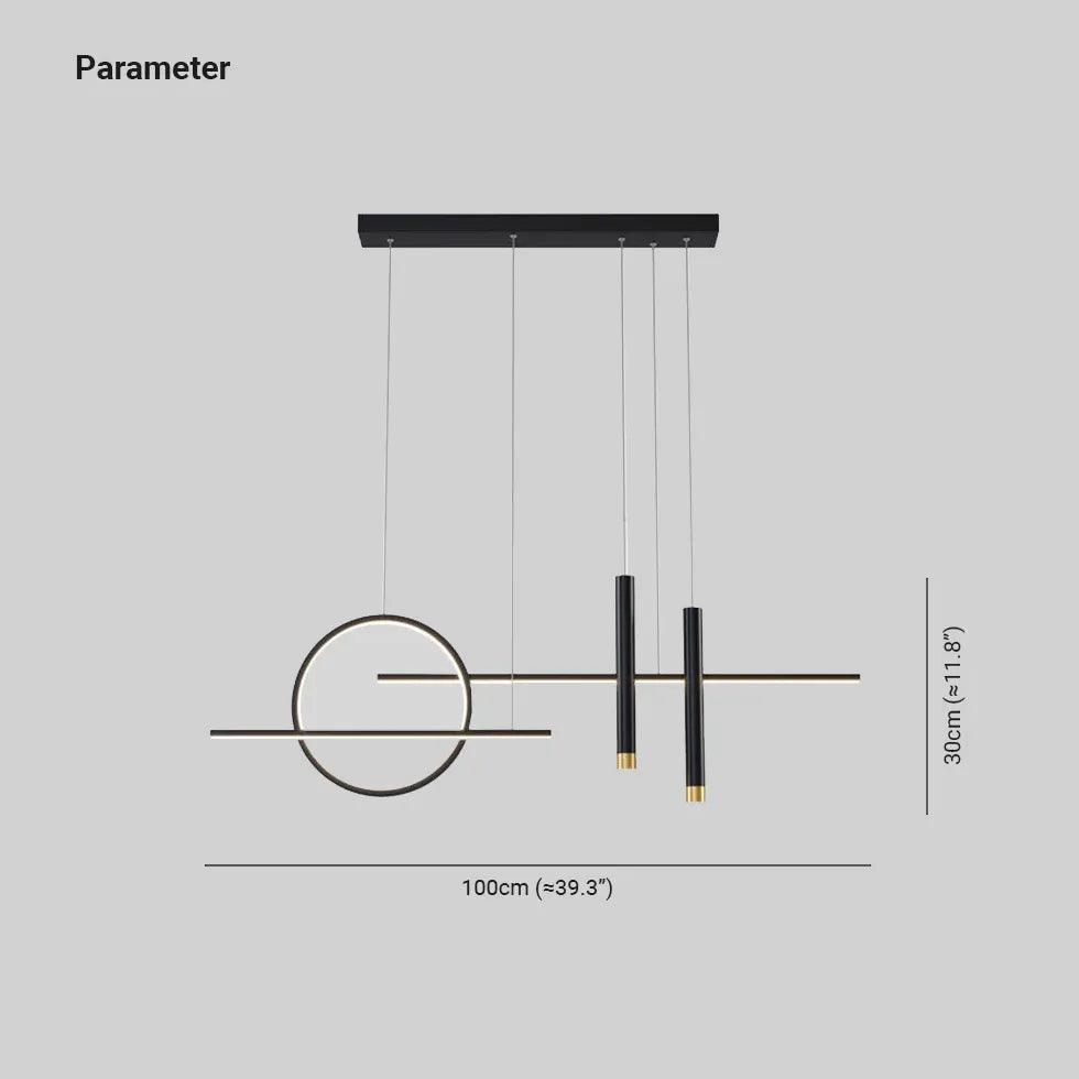 Ring Bar Vertical LED Pendant Light - Clowas