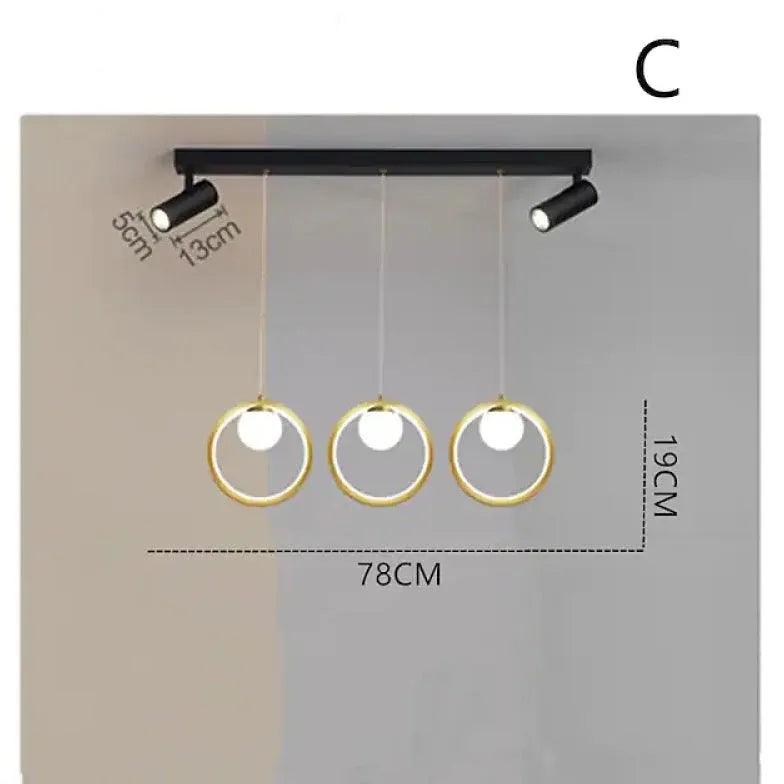 Dimming Ring Glass Kitchen Pendant Light - Clowas