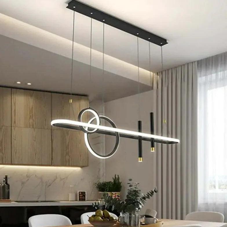 Multi-Loop Straight Line Dining Room Pendant Light - Clowas