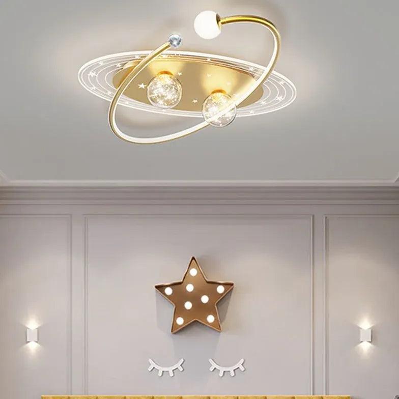 Blue Starry Sky Bedroom Ceiling Fan With Light - Clowas