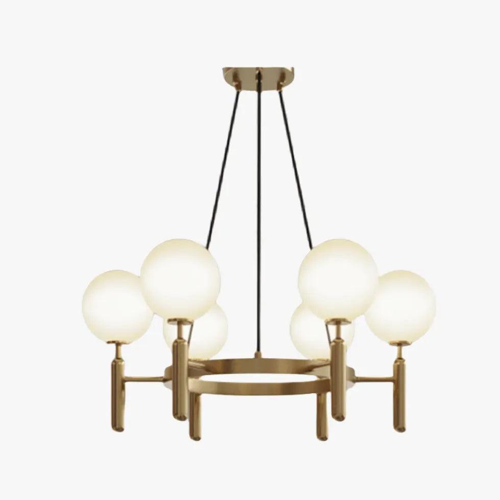 Plant Spherical Lampshade Glass Gold Chandelier - Clowas