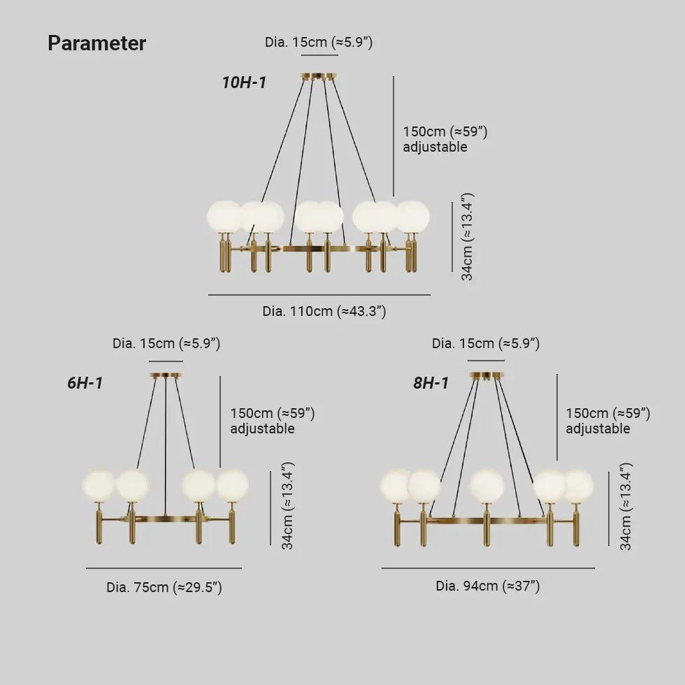 Plant Spherical Lampshade Glass Gold Chandelier - Clowas