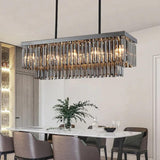 Metal Frame Black Glass Pendant Light - Clowas