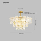 Snowflakes Multilayer Glass Gold Chandelier - Clowas