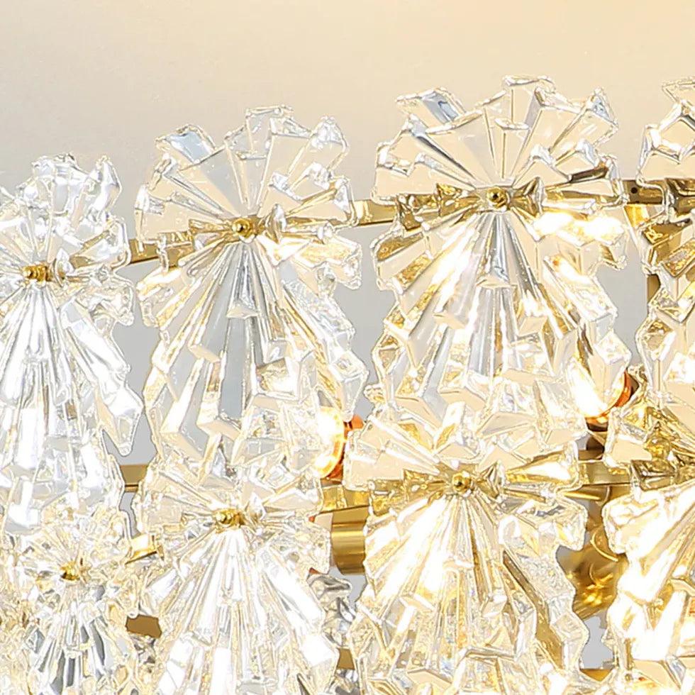 Snowflakes Multilayer Glass Gold Chandelier - Clowas