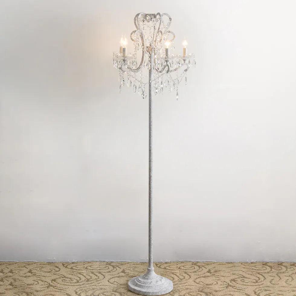 Curved Metal Crystal Retro Floor Lamp - Clowas