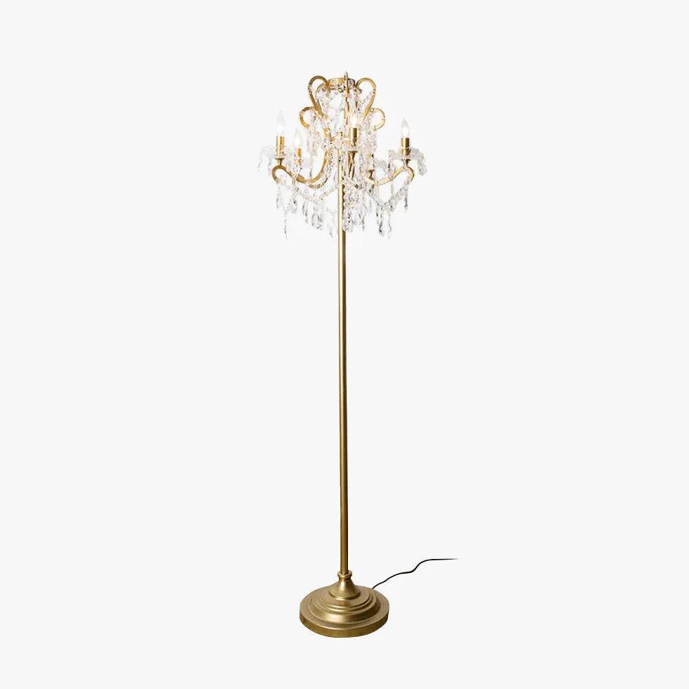 Curved Metal Crystal Retro Floor Lamp - Clowas