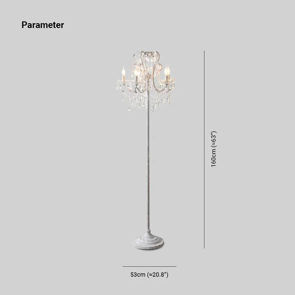 Curved Metal Crystal Retro Floor Lamp - Clowas