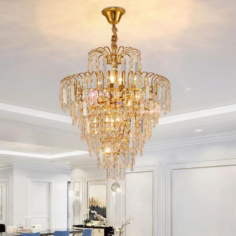 Multi-Light Design Luxury Crystal Gold Chandelier - Clowas