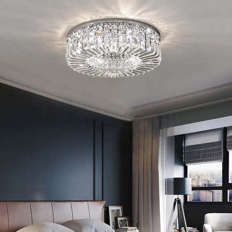 Concave Folds Crystal Flush Ceiling Lights - Clowas