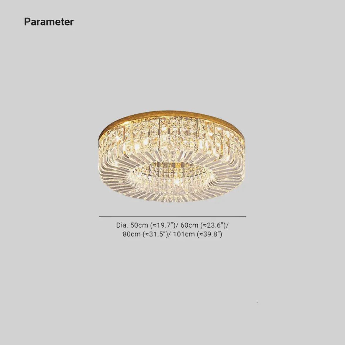 Concave Folds Crystal Flush Ceiling Lights - Clowas