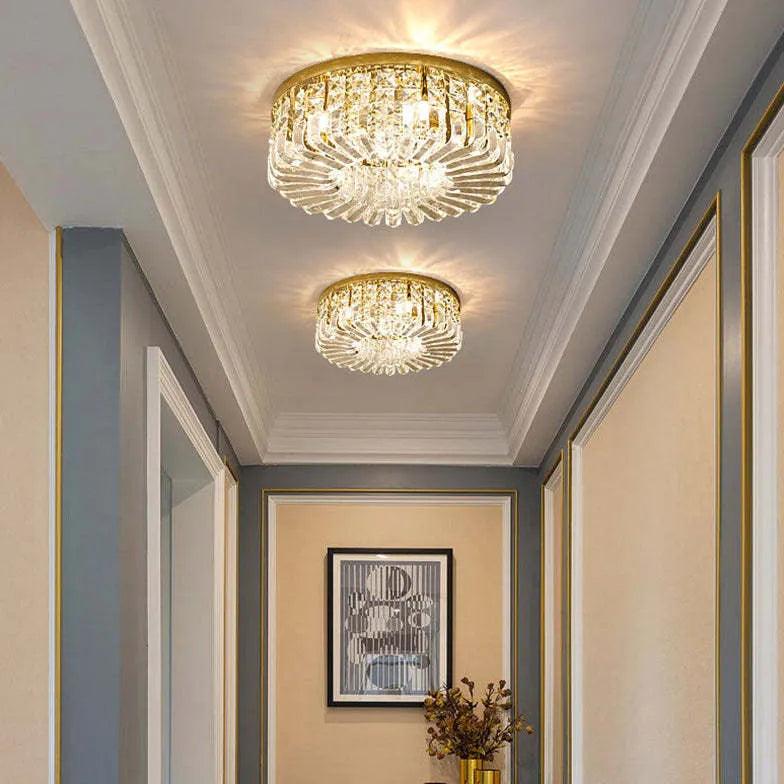 Concave Folds Crystal Flush Ceiling Lights - Clowas