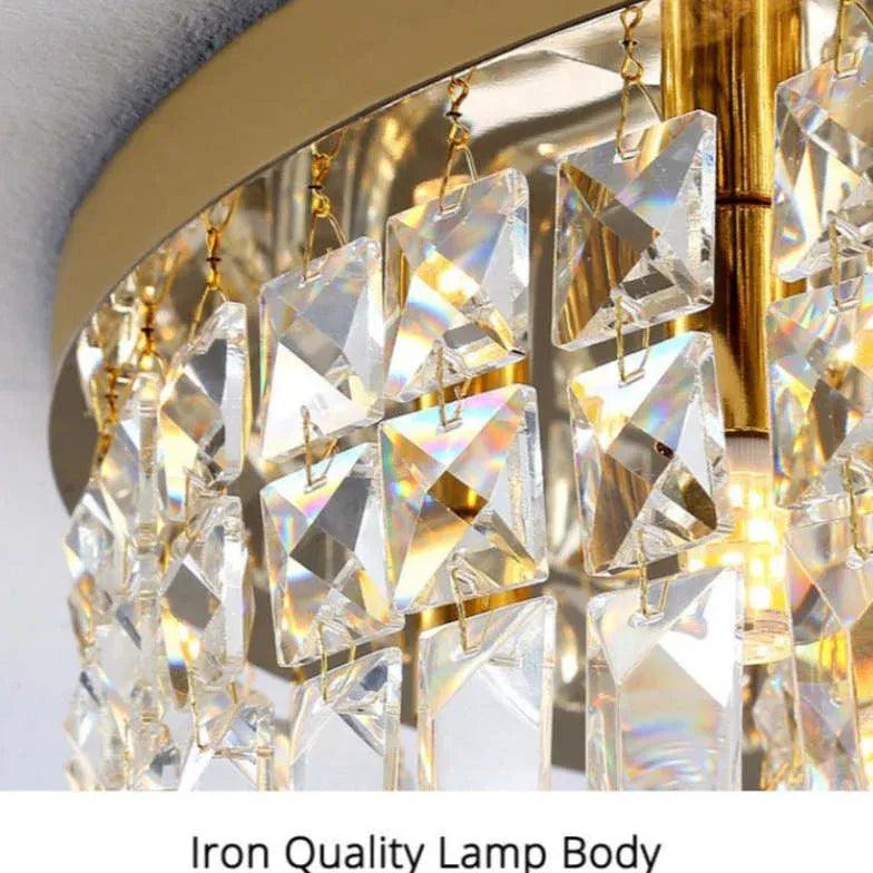 Concave Folds Crystal Flush Ceiling Lights - Clowas
