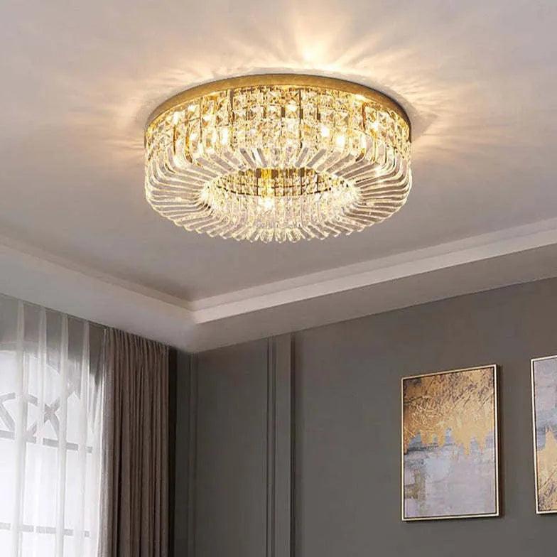 Concave Folds Crystal Flush Ceiling Lights - Clowas