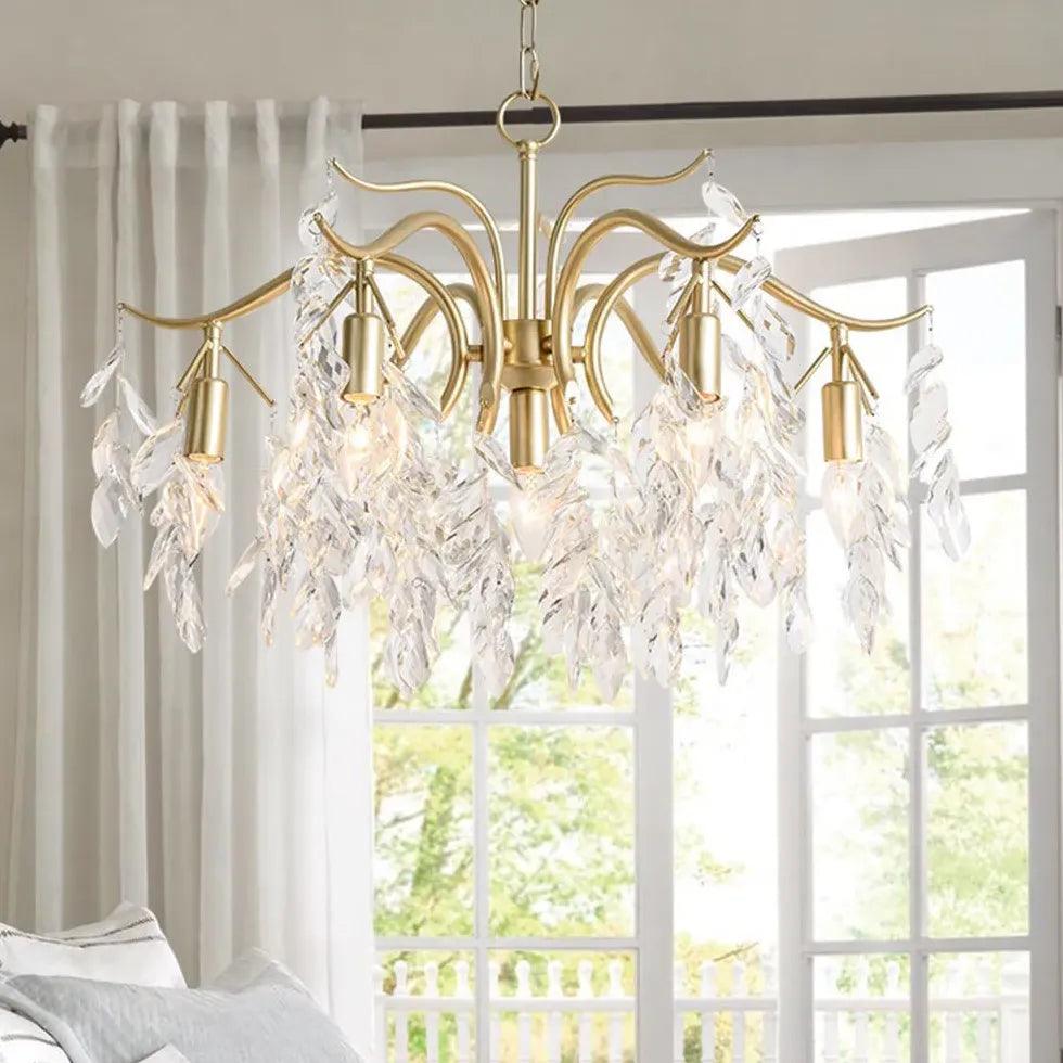 Crystal Leaves Multi-Light Vintage Luxury Chandelier - Clowas
