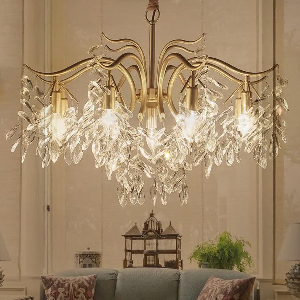 Crystal Leaves Multi-Light Vintage Luxury Chandelier - Clowas