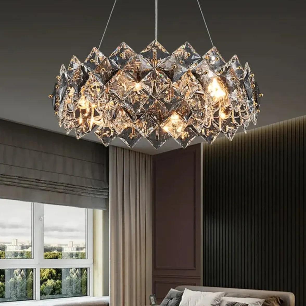 Diamond Folds Crystal Modern Pendant Light - Clowas