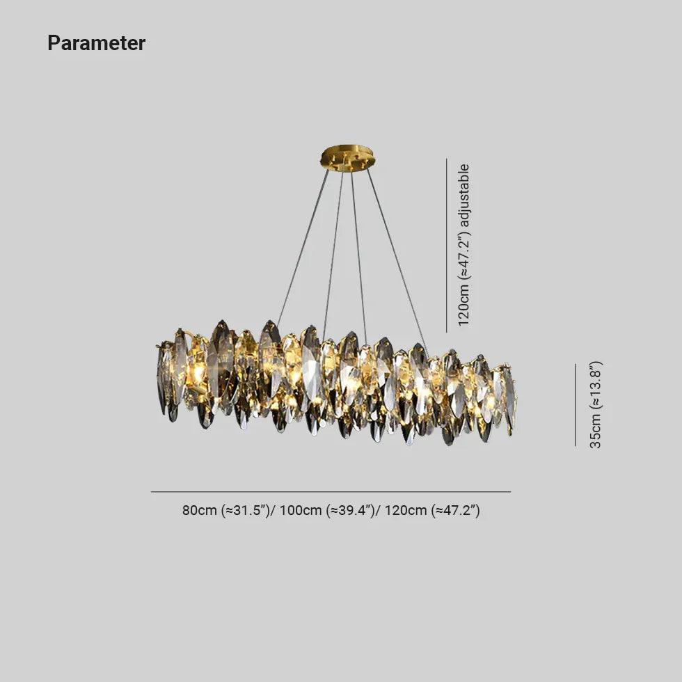 Bright Lights Shadows Crystal Gold Pendant Light - Clowas