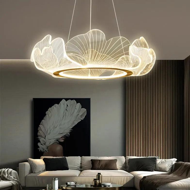 Delicate Petals Gold LED Pendant Light - Clowas