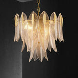 Unique Leaf-Shaped Gold Crystal Pendant Light - Clowas