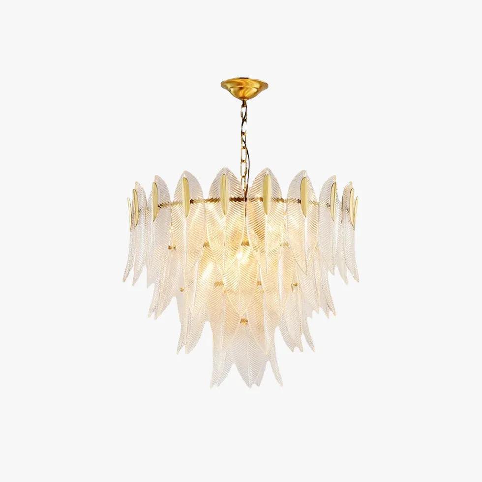 Unique Leaf-Shaped Gold Crystal Pendant Light - Clowas