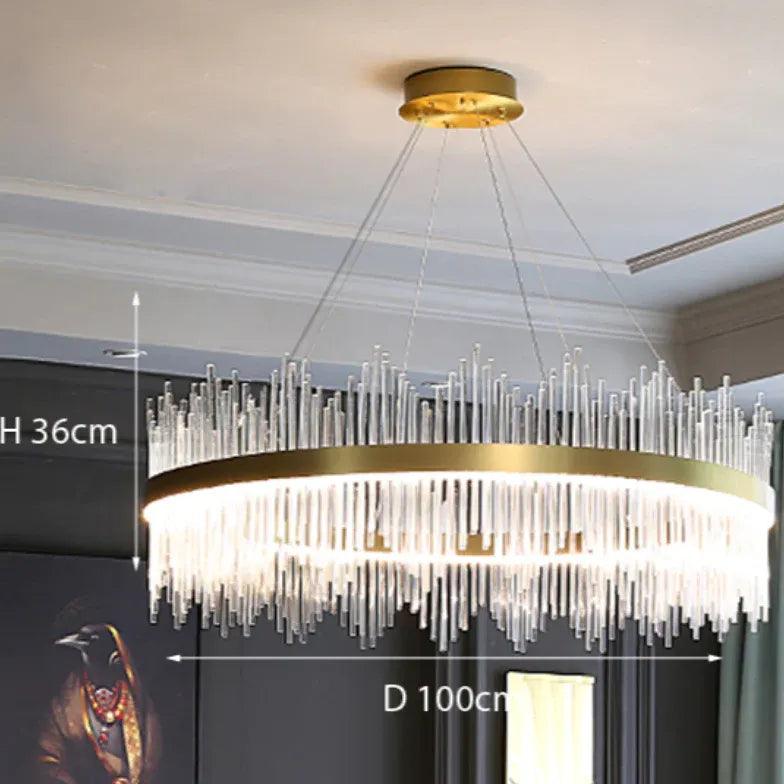 Golden Frame Modern Glass Pendant Light - Clowas