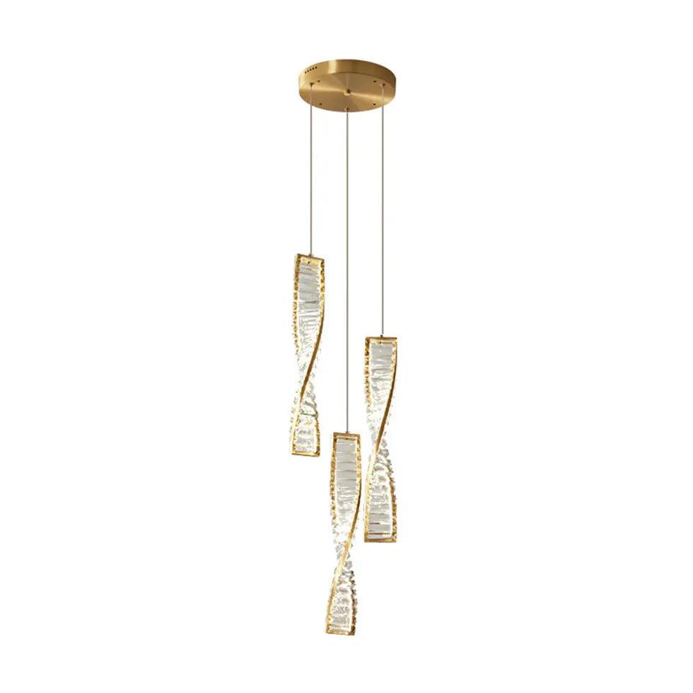 Spiral Strip Crystal Pendant Light - Clowas