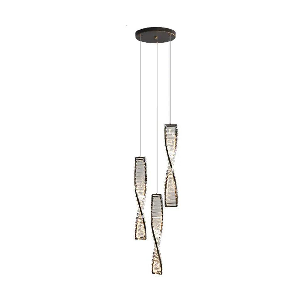 Spiral Strip Crystal Pendant Light - Clowas