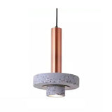 Modern Cement Grey Pendant Light With Metal Finish