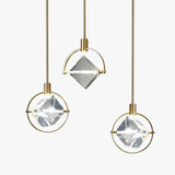 Metal Frame Round Crystal Pendant Light - Clowas