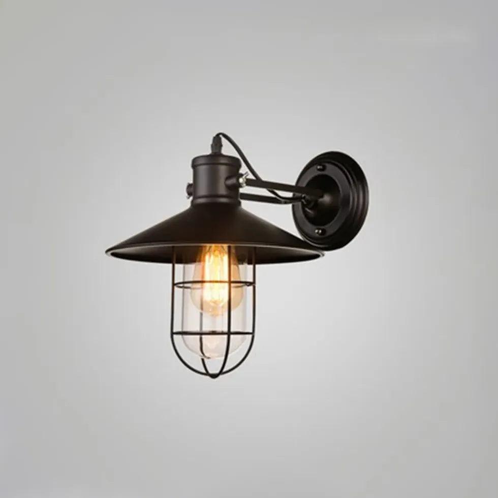Metal Mesh Industrial Black Wall Lamps - Clowas