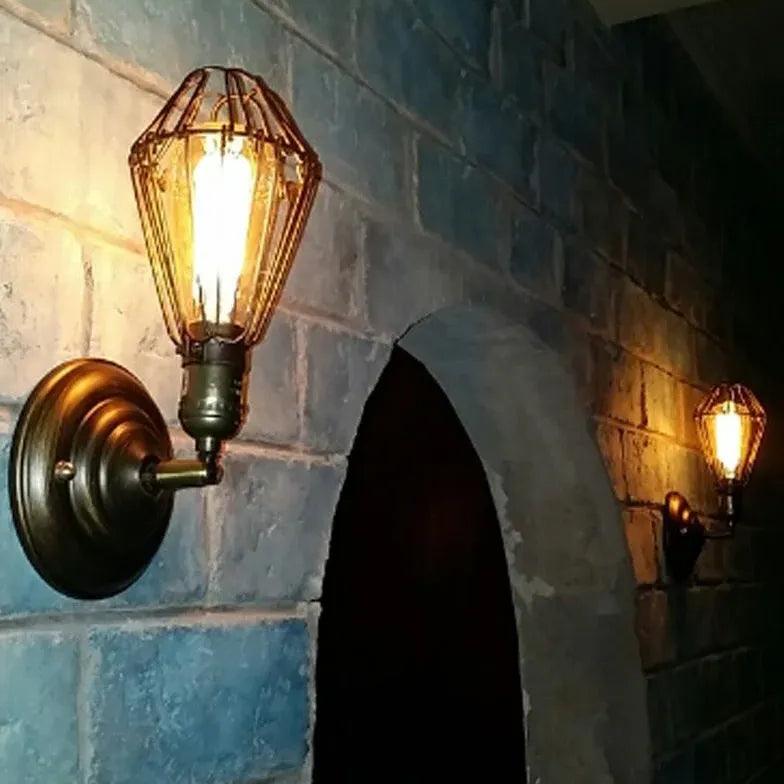 Metal Wire Frame Dining Room Wall Light - Clowas