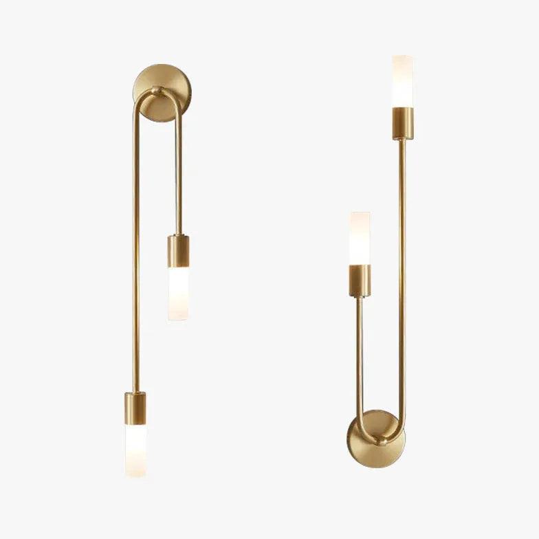 Long Rod Double Headed Gold Wall Lights - Clowas