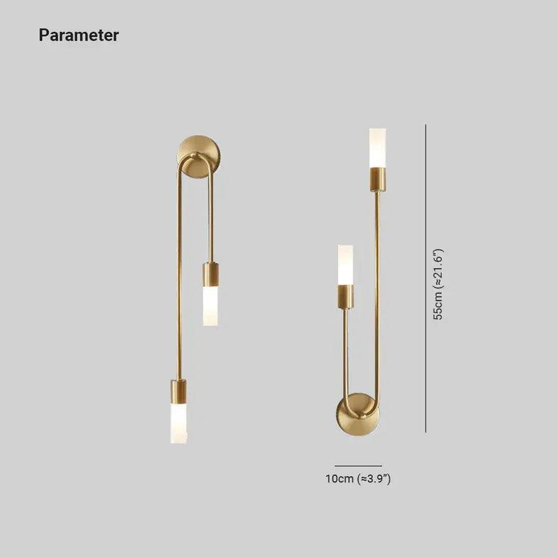 Long Rod Double Headed Gold Wall Lights - Clowas