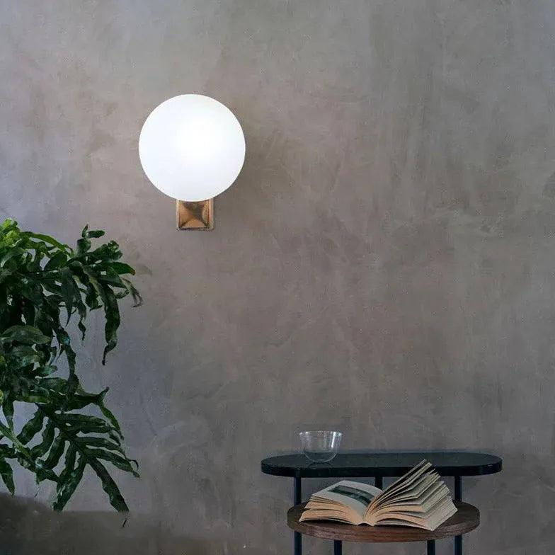Milk White Globe Glass Modern Wall Lights - Clowas