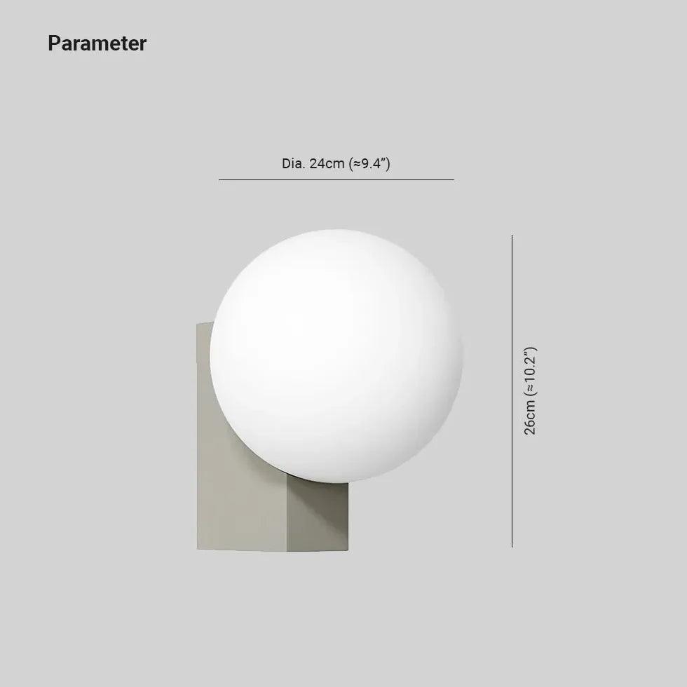 Milk White Globe Glass Modern Wall Lights - Clowas