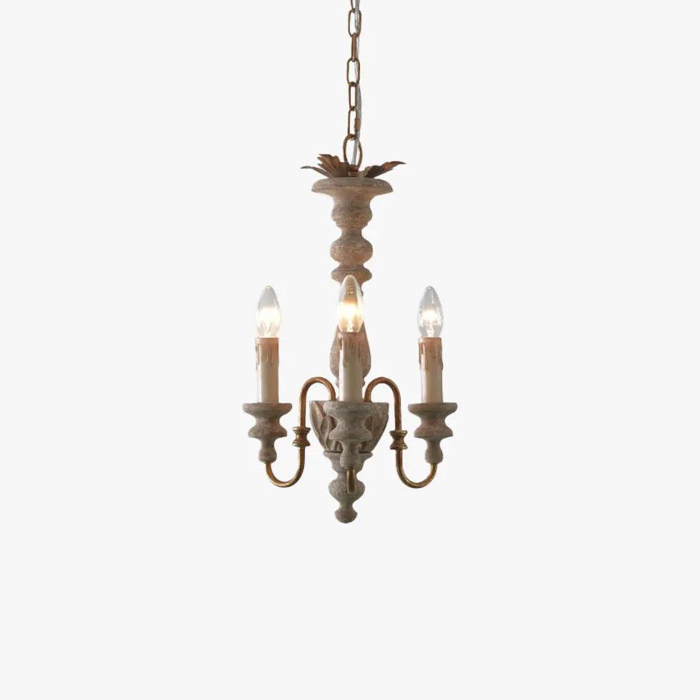 Milky White Vintage Wooden Chandelier - Clowas