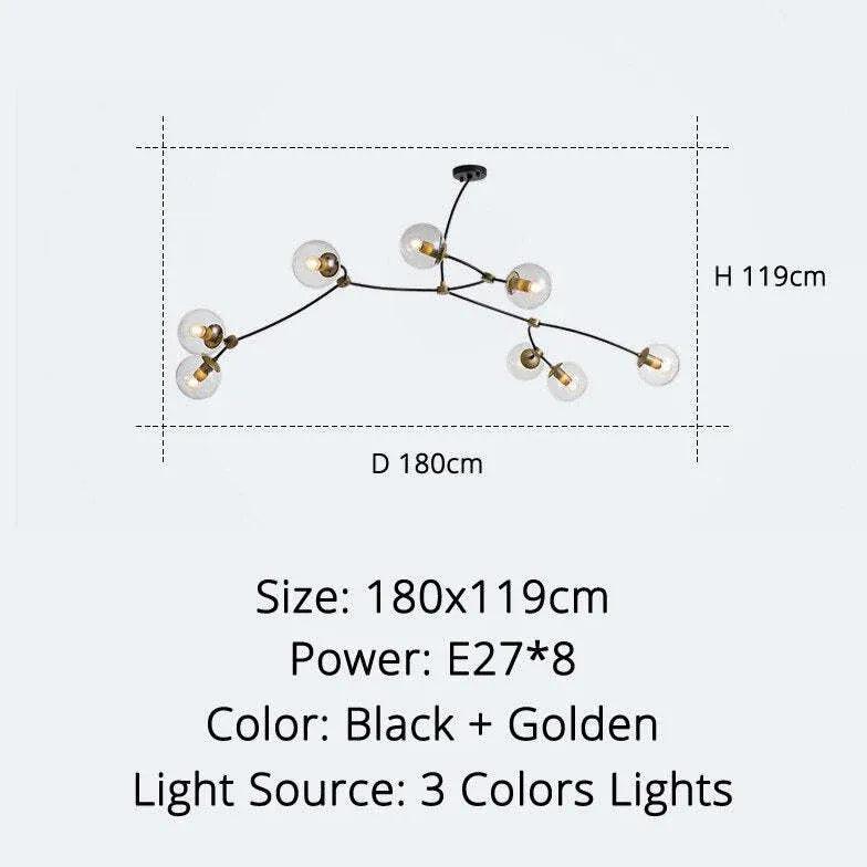 minimalist branch modern black chandelier - Clowas