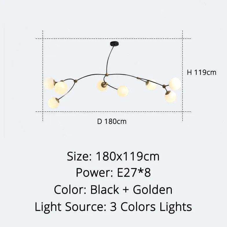 minimalist branch modern black chandelier - Clowas