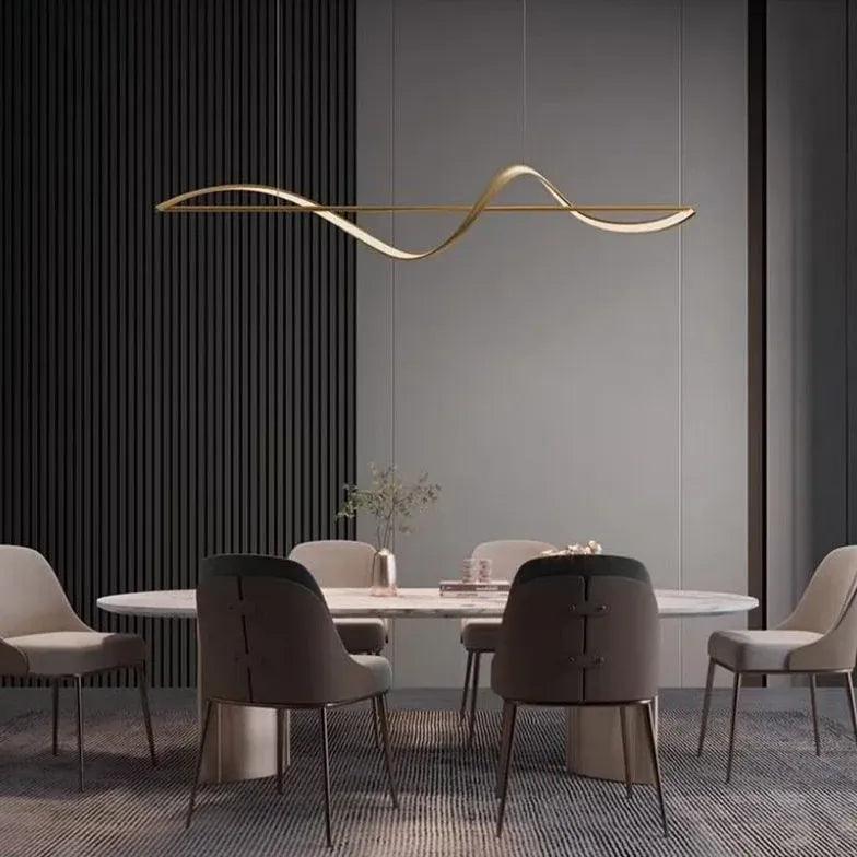 Minimalist Waves Modern Dining Room Pendant Light - Clowas