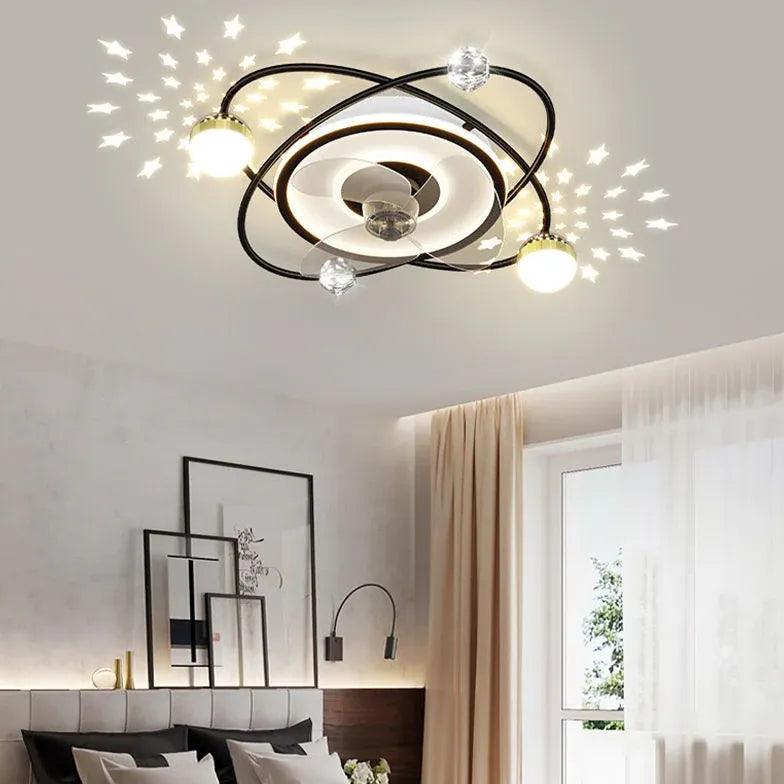 Planetary Orbits Modern Ceiling Fan With Light - Clowas