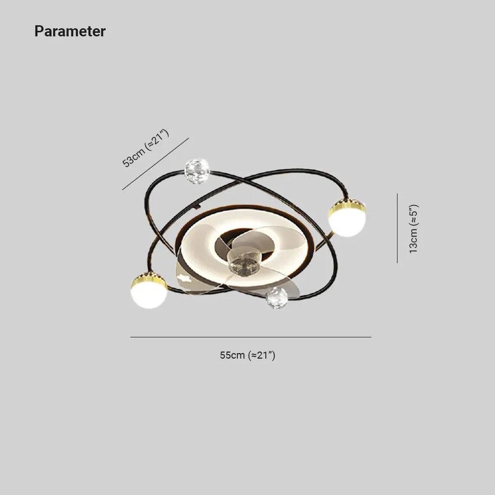 Planetary Orbits Modern Ceiling Fan With Light - Clowas