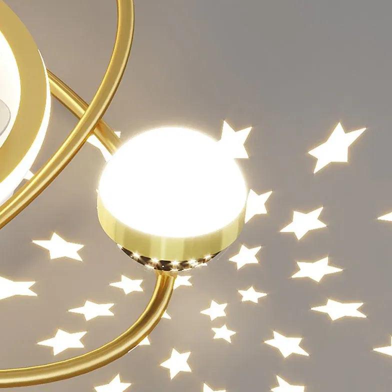 Planetary Orbits Modern Ceiling Fan With Light - Clowas