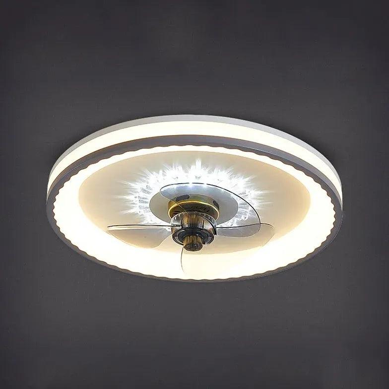 Star Decoration Modern White Ceiling Fan With Light - Clowas