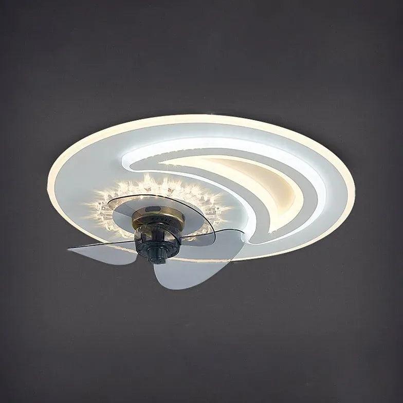 Star Decoration Modern White Ceiling Fan With Light - Clowas
