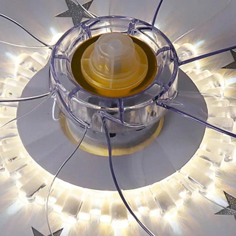Star Decoration Modern White Ceiling Fan With Light - Clowas