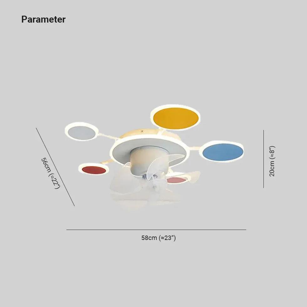 Blue Clouds Bedroom Ceiling Fan With Light - Clowas