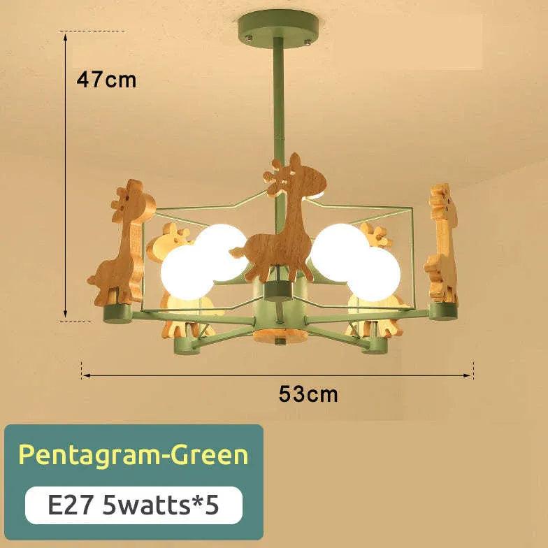 Giraffes Led Semi-flush Light Wood - Clowas